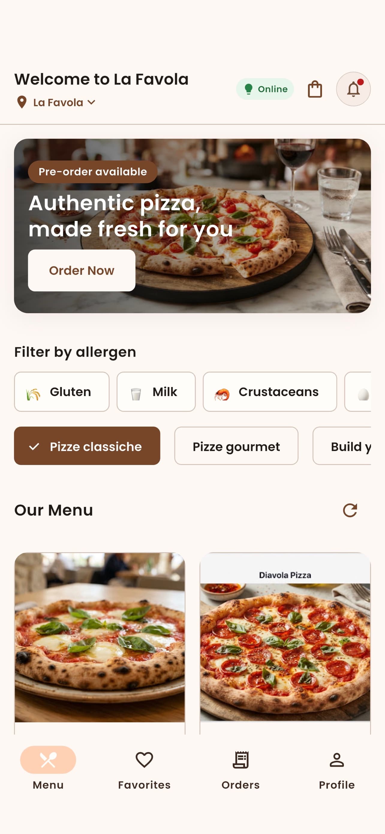 La Favola Ordering UX: Customization, Allergens, and Honest Order States